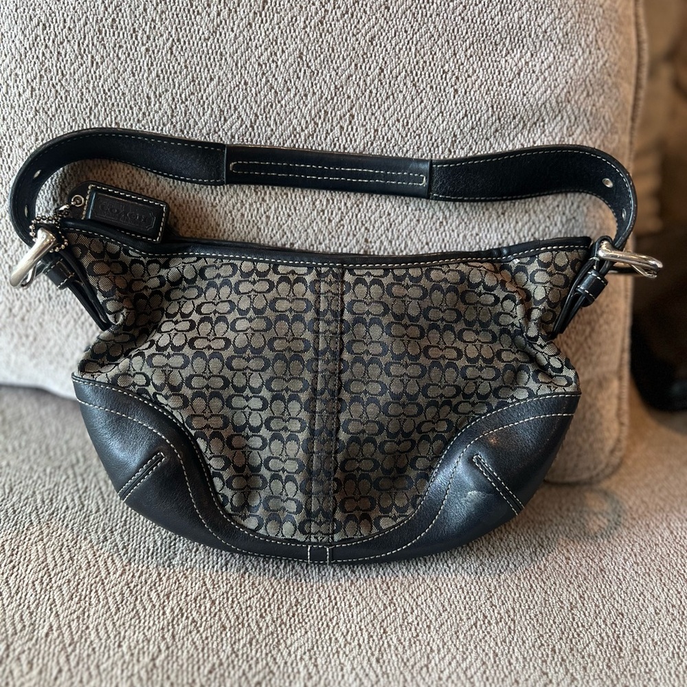 Coach Black and Brown Shoulder Bag - Picture 1 of 3